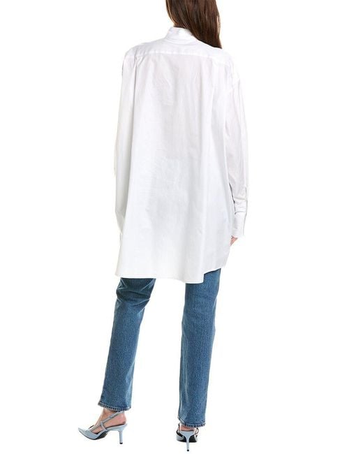 Oscar de la Renta Blue Silky Poplin Shirt