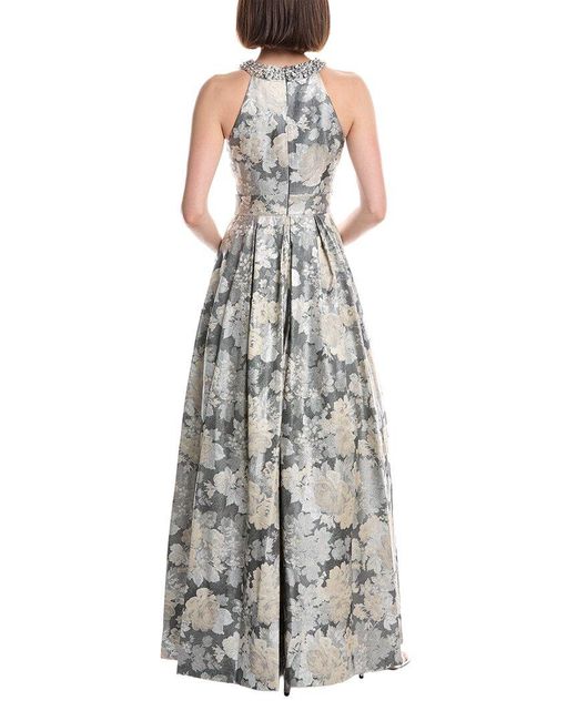 Eliza J Gray Halter Beaded Neckline Ball Gown