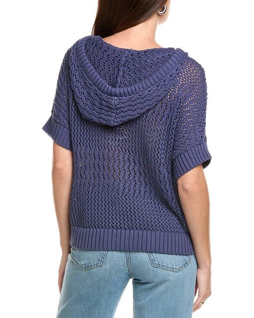 Tommy Bahama Blue Zoe Open Stitch Baja Hoodie