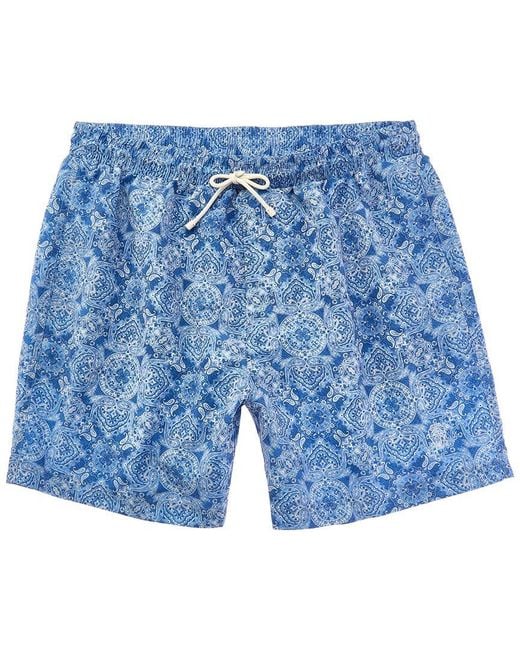 Brunello Cucinelli Blue Printed Swim Short for men