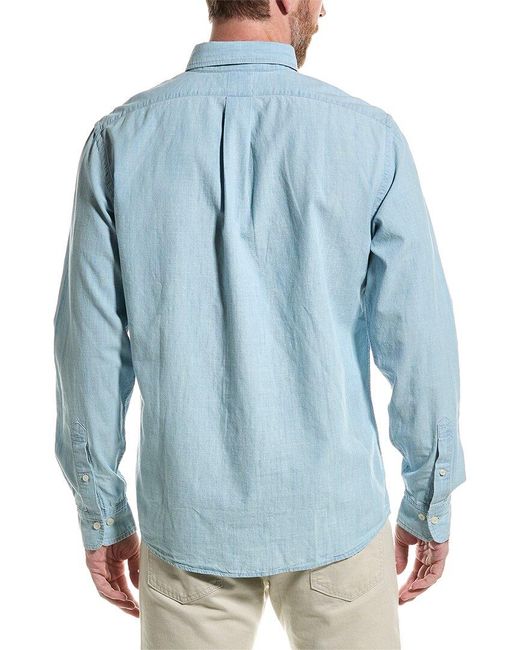 Brooks Brothers Blue Chambray Regular Fit Woven Shirt for men