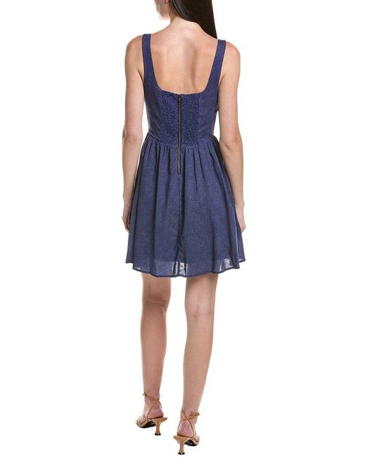 Saltwater Luxe Blue Linen-Blend Tank Mini Dress
