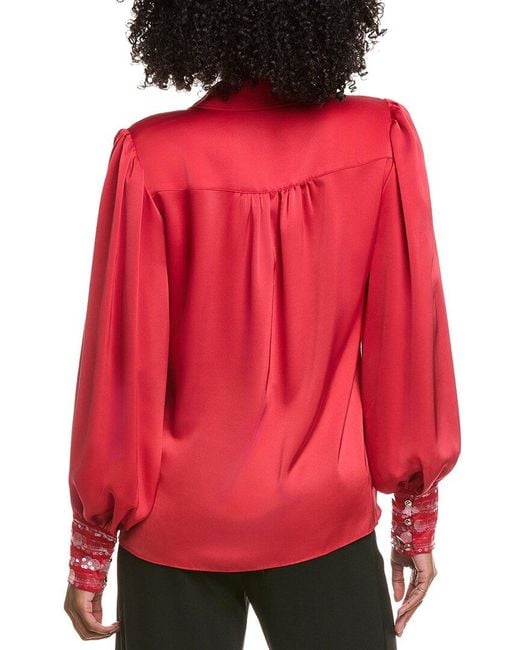 Ramy Brook Red Milca Blouse