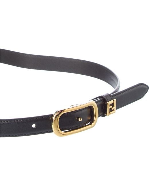 Fendi Blue Ff Leather Belt