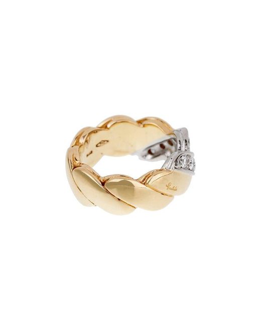 Pomellato White 18K Two-Tone 0.30 Ct. Tw. Diamond Braided Ring (Authentic Pre-Loved)