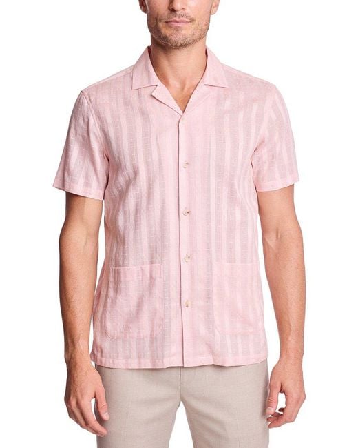 Paisley & Gray Pink Camp Collar Shirt for men
