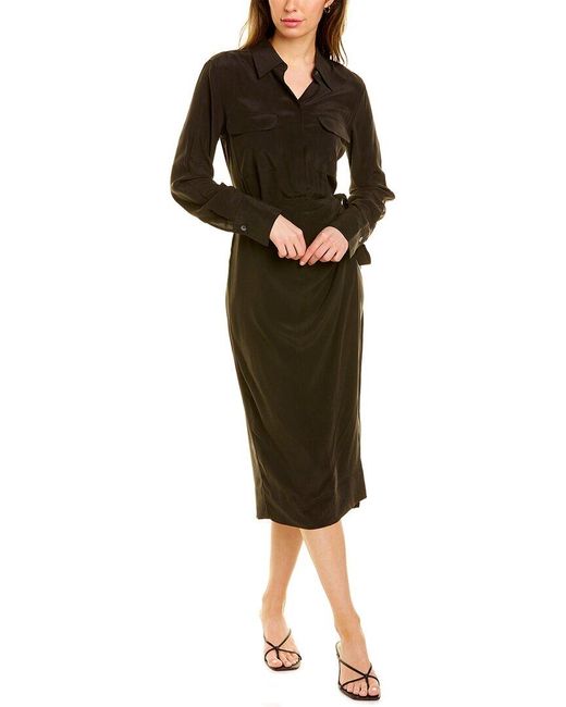 Equipment Quentell Silk Wrap Dress in Black Lyst