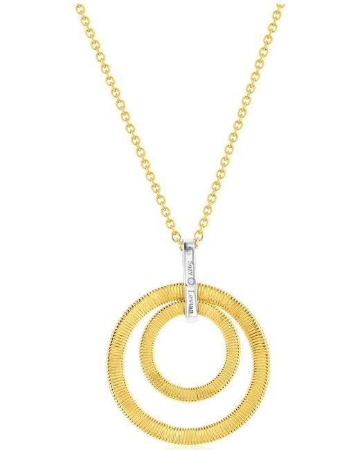 Suzy Levian CZ Jewelry Metallic Suzy Levian Golden Helix Cz Circle Pendant