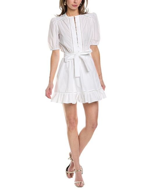 Ba&sh White Puff Sleeve Mini Dress