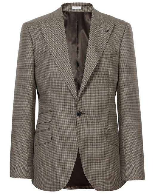 Reiss Brown Dome Wool Suit Jacket for men