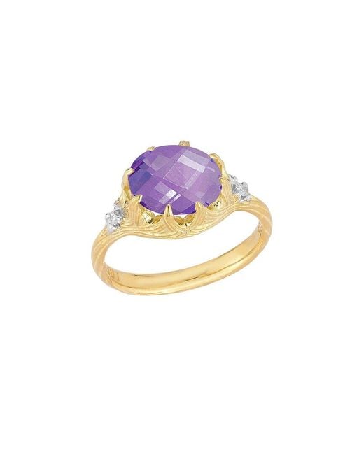 Reiss Pink 14k 3.30 Ct. Tw. Diamond & Amethyst Cocktail Ring