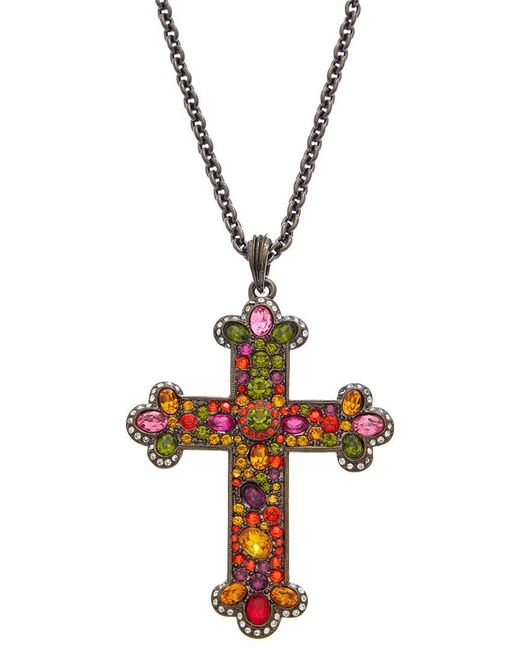 Kenneth Jay Lane Metallic Pendant Necklace
