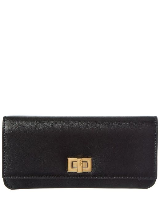 Fendi Black Way Leather Continental Wallet