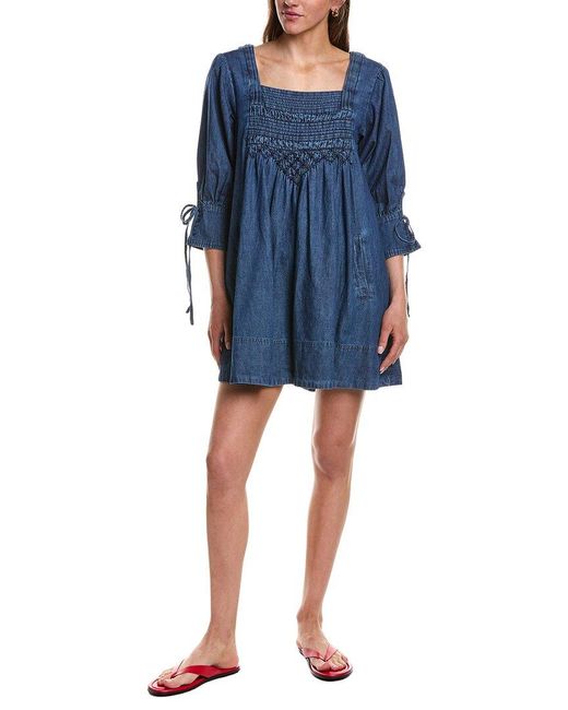 Free People Blue Sonora Denim Mini Dress