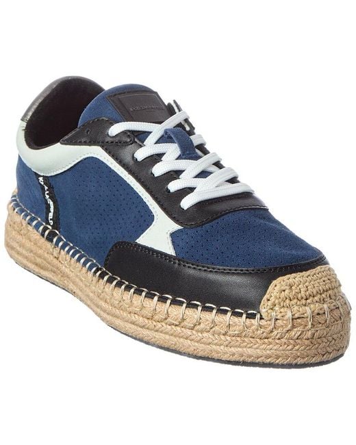 Karl Lagerfeld Blue Suede & Leather Sneaker for men