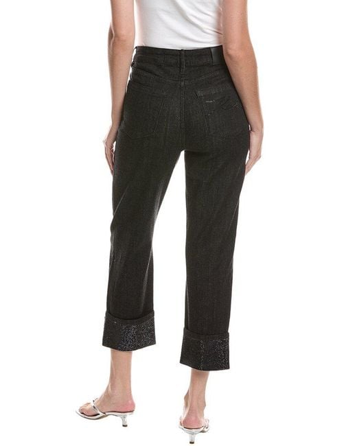 Karl Lagerfeld Black Crystal Cuff Denim Pant