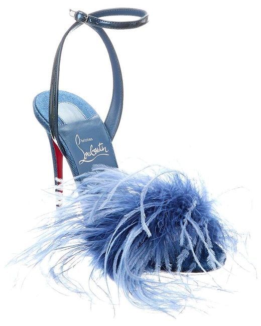 Christian Louboutin Blue Loubipoupi 100 Denim & Leather Pump