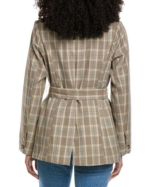 Fate Natural Belted Plaid Blazer