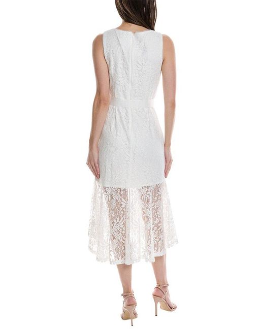 Adrianna Papell White Midi Dress