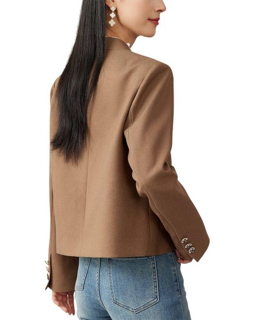 OUNIXUE Brown Jacket