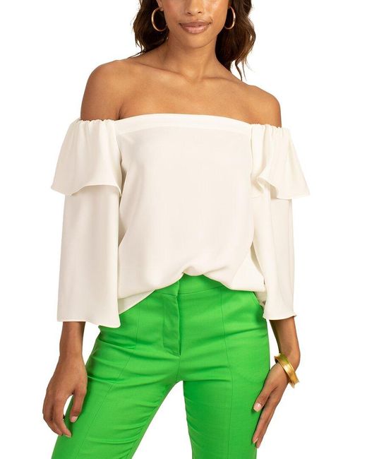 Trina Turk Green Excited Top