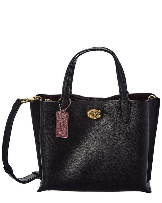 COACH Willow 24 Leather Tote in Black | Lyst Canada