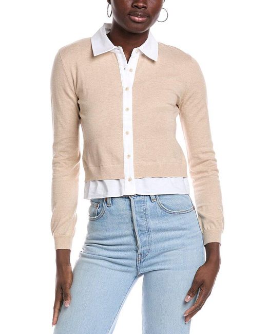 NAADAM Blue Mixed Media Cashmere-Blend Cardigan