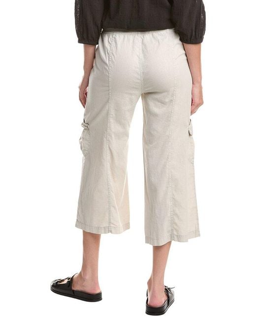 XCVI White Linen-Blend Cargo Pant