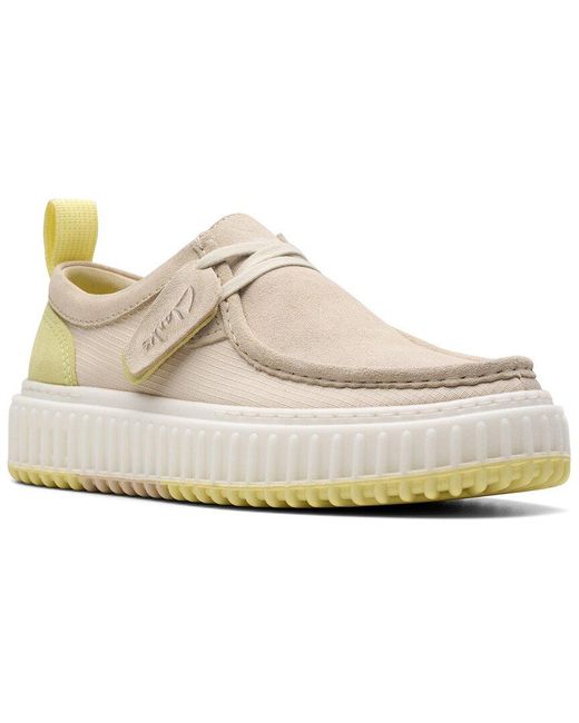 Clarks White Torlite Lo Suede Shoe for men