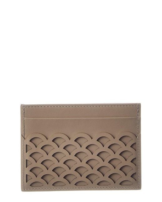 Sergio Rossi Gray Logo Leather Card Case
