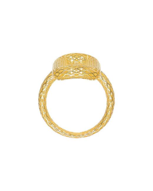 Genevive Jewelry Metallic Rachel Glauber 14K Plated Mesh Design Ring