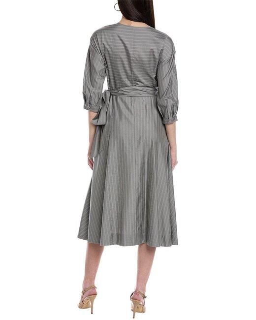 Lafayette 148 New York Gray Corley Silk-blend Dress