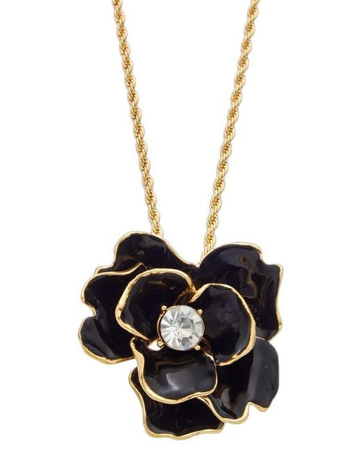 Kenneth Jay Lane Black Plated Pendant Necklace