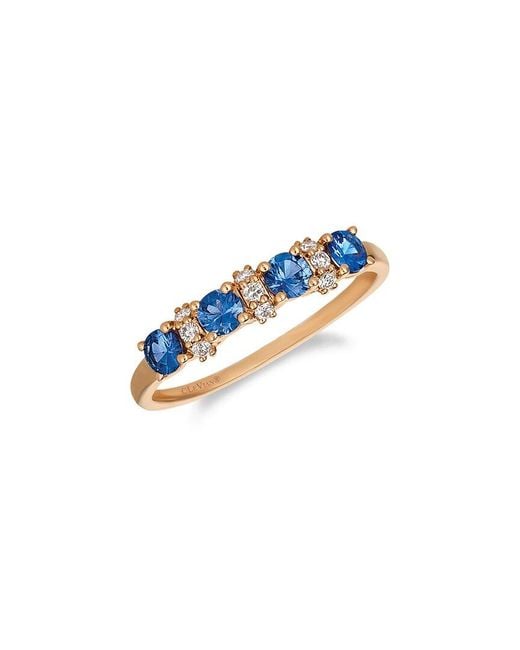 Le Vian Blue Le Vian 14K 0.15 Ct. Tw. Diamond & Sapphire Eternity Ring