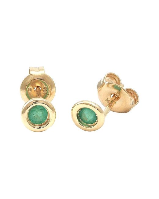 Gemstones Metallic Classic 14K 0.18 Ct. Tw. Emerald Earrings