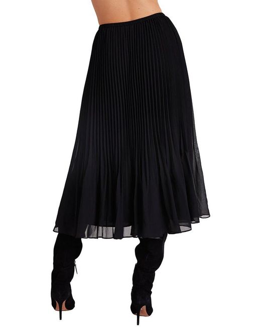 Bella Dahl Black Sunburst Pleat Midi Skirt