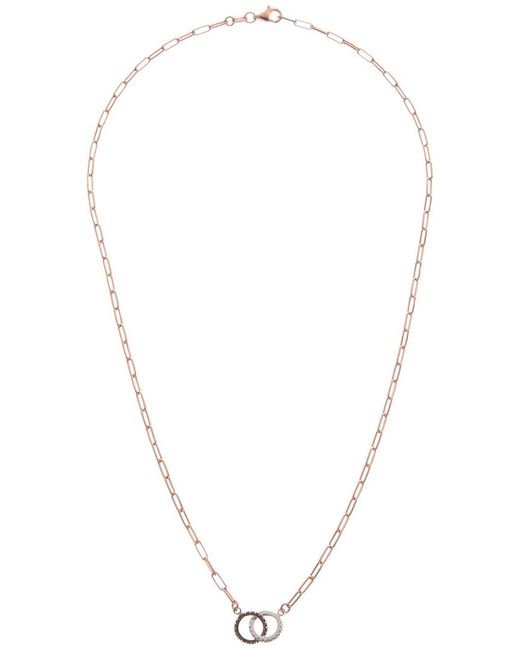 Meshmerise Metallic 18k Vermeil 0.20 Ct. Tw. Diamond Double Ring Necklace