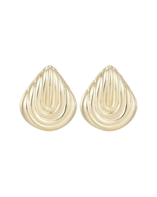 Adornia Natural 14K Plated Deco Stud Earrings
