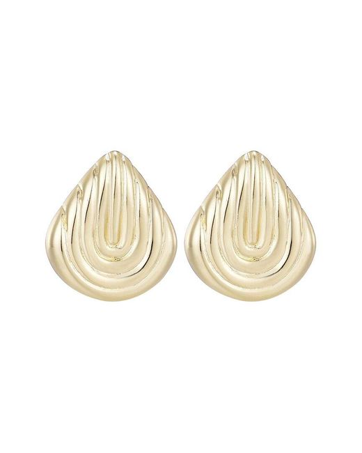 Adornia Natural 14K Plated Deco Stud Earrings