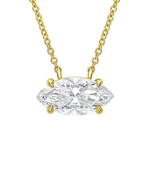 Diana M Metallic 14K 12.00 Ct. Tw. Lab-Grown Diamond Solitaire Pendant
