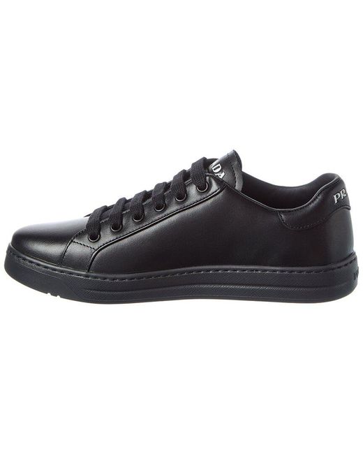 Prada Black Logo Leather Sneaker