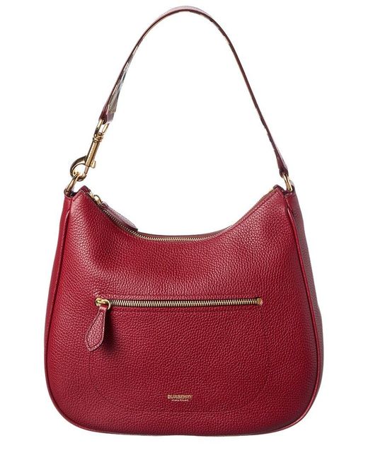 Burberry Red Horse Leather Hobo Bag