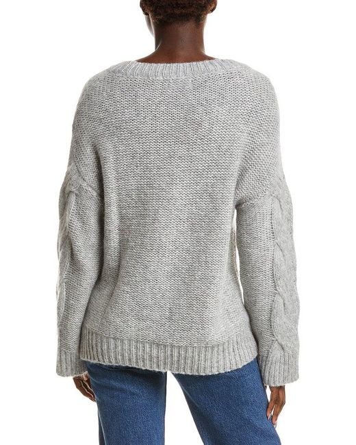 NAADAM Gray Luxe Lofty Alpaca-Blend Cable Boatneck Sweater
