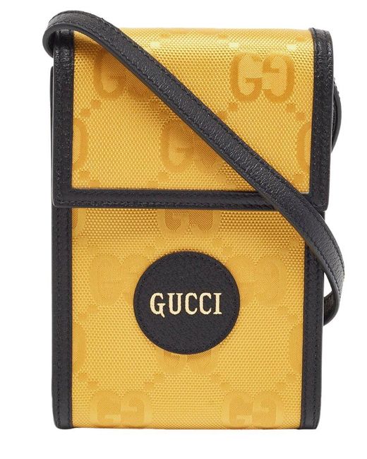 Gucci Black Leather & Nylon Mini The Grid Crossbody (Authentic Pre-Owned)