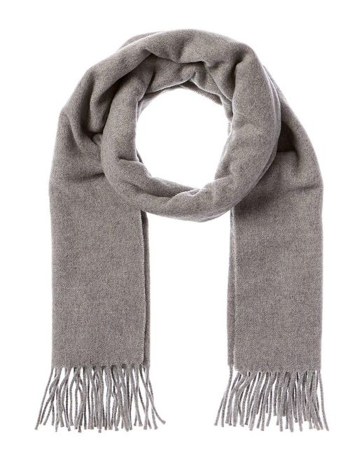 La Fiorentina Gray Fringe Wool Scarf