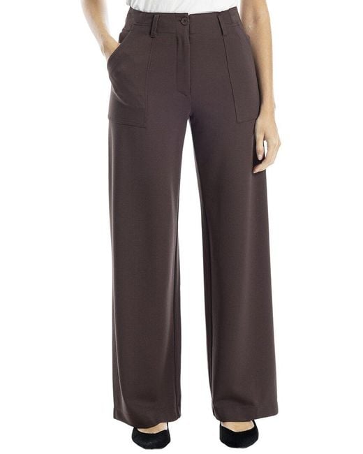Max Studio Gray Ponte Wide Leg Pant