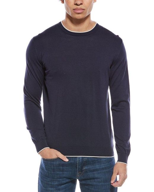Eleventy Blue Round Neck Sweater for men