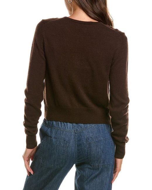 Forte Black Basic Cropped Button 100% Cashmere Cardigan