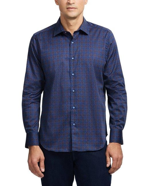 Robert Graham Blue Talbot Woven Shirt for men