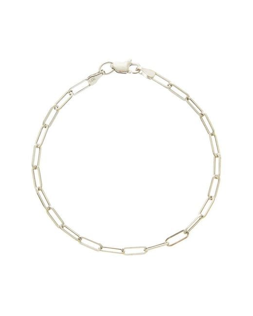 Italian Gold White 14K 2.5Mm Polished Paperclip Chain Bracelet